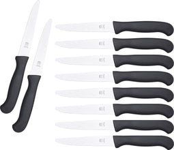 CS Solingen Tafelmes RVS - Zwart Kunststof - 10 Stuks