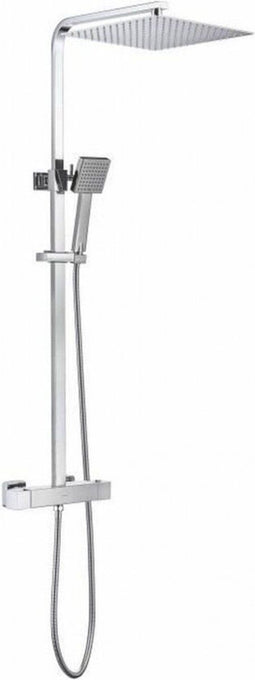 Douchezuil OCEANIC - Thermostaatkraan koud lichaam - Hoge vierkante douchekop 30x30 cm - Chroom