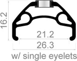 Velg Rodi Blackrock 21 disc 28/29 / 622 x 21C aluminium 36 gaats 14G - zwart