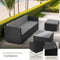 tectake® Wicker lounge - Tuinmeubelset - 5 elementen - Weerbestendig - Zwart