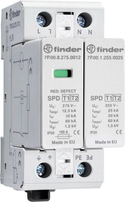 Finder 7P.02.8.275.1012 7P.02.8.275.1012 Overspanningsafleider 60 kA 1 stuk(s)