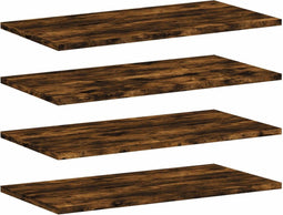 vidaXL - Wandschappen - 4 - st - 60x30x1,5 - cm - bewerkt - hout - gerookt - eikenkleur