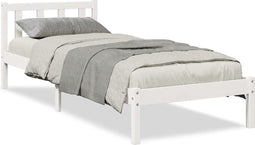 vidaXL - Bedframe - extra - lang - zonder - matras - grenenhout - wit - 100x210 - cm
