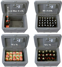 Dino KRAFTPAKET KRAFTPAKET Koelbox trolley Energielabel: F (A - G) Thermo-elektrisch 230 V, 12 V Grijs 40 l