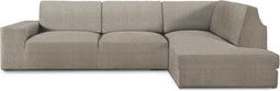 Hoes voor chaise longue met lange armleuning rechts Eysa ROC Geglaceerd kastanje Lichtbruin 110 x 120 x 500 cm