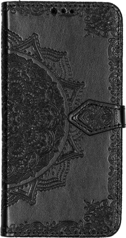 Hoesje Met Pasjeshouder Geschikt voor Samsung Galaxy A50 / A30s - Mandala Bookcase - Zwart