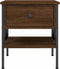 vidaXL - Nachtkastje - 40x42x45 - cm - bewerkt - hout - bruin - eikenkleur
