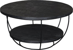 Livingfurn - Salontafel Evan Norris 65 cm - Mangohout / Gecoat Staal