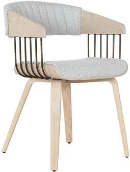 Keukenstoel Home ESPRIT Grijs Polyester Hout 51 x 55 x 76,5 cm
