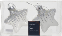 Ster glas l2b4.5h4 cm roodkpr ass 12st kerst