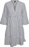 VERO MODA - Heli Dames Jurk - Korte gestreepte jurk met ruches - M