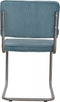Zuiver Ridge Rib Brushed Eetkamerstoelen Blauw - Set van 2