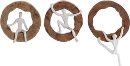 Decoratieve figuren DKD Home Decor Wit Bruin Stads 18 x 9 x 30 cm (3 Stuks)