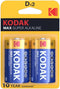 Kodak Max Super D - Alkaline Batterij D LR20 - 1.5V - 19.500mAh (2 stuks)