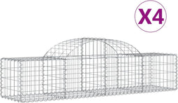 vidaXL - Schanskorven - 4 - st - gewelfd - 200x50x40/60 - cm - gegalvaniseerd - ijzer
