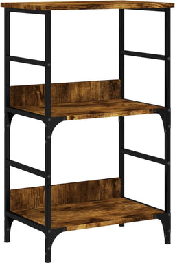 vidaXL - Boekenrek - 50x33x82 - cm - bewerkt - hout - gerookt - eikenkleurig