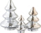 J-Line decoratie Kerstboom - glas - zilver - large