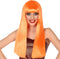 Atosa Verkleedpruik voor dames met lang stijl haar - Oranje - Carnaval/party