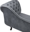 NIMES - Chaise longue - Grijs - Rechterzijde - Fluweel
