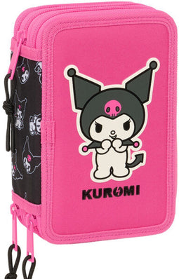 Safta Kuromi - Gevuld etui - 37 stuks - 19.5 x 12.5 x 5.5 cm - Roze/Zwart