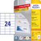 Avery Zweckform - Universele Etiketten - 70,0 x 36,0 mm permanent klevend - wit