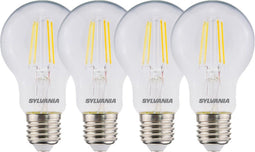 Ledlamp - E27 - 470 lm - bol - doorzichtig - 4 stuks - 4