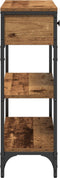 vidaXL - Console - Tafel - Oud - Hout - 72,5x25x75 - cm - Engineered - Wood - & - Staal