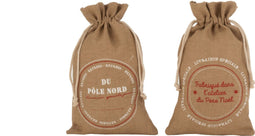 J-Line Zak Kerst Frans Jute Naturel Medium Assortiment Van 2