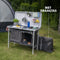 Campart Campingkeuken KI-0757 – Complete keuken en campingkast – Campingmeubel met windscherm en wasbak - Opvouwbaar en inclusief draagtas - Grijs