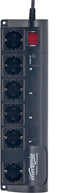 Gembird EG-PMS2 - Programmeerbare overspanningsbeveiligde stekkerdoos - 6x Geaarde stekkers - Zwart