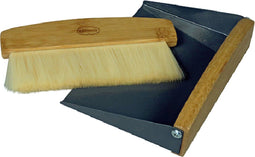 CABANAZ - kruimelveger, metaal en bamboe, incl. magneet, TABLE SWEEPER, grijs