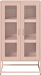 vidaXL - Hoge - kast - 68x39x123 - cm - staal - roze