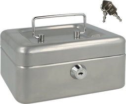 Westcott geldkist - 152x120x79mm - zilver - kunststof inzet met 6 vakken - AC-E51000-ZI