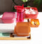 A Little lovely company Back to school set - Drinkfles / 4 Snackdozen / Lunchbox - Glitter roze/oker