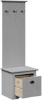 vidaXL - Gangkast - met - haken - BODO - 50x40x157 - cm - grijs