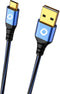 Oehlbach USB Plus Micro - USB 2.0 - 24-karaats vergulde contacten - Blauw Zwart (0,50 m)