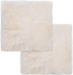 vidaXL - Stoelkussens - 2 - st - 40x40 - cm - echt - schapenvacht - wit