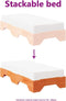 vidaXL - Bedframe - zonder - matras - stapelbaar - wasbruin - 75x190 - cm - hout