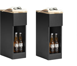 SoBuy FBT111-SCHx2 - Nachtkastje Set van 2 - Smalle Bijzettafels met Lade - Zwart (2 stuks)
