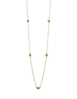 Casa Jewelry Collier Pom Grey - Goud Verguld - 90 cm - Grijs Parelmoer