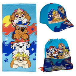 Strandhanddoek The Paw Patrol Blauw 20 x 35 x 4 cm 3 Onderdelen