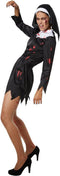 Dressforfun Griezelige non - Verkleedkleding Halloween - Zwart-wit - Maat L
