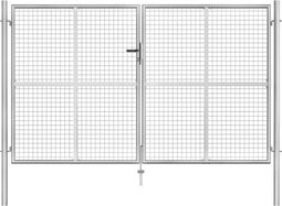 vidaXL - Poort - 306x200 - cm - gegalvaniseerd - staal - zilverkleurig