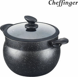 Cheffinger CF-COUS12 - Couscouspot - 12 liter marmercoating - Zwart