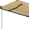 vidaXL - Luifel - handmatig - uittrekbaar - met - palen - 4,5x3,5 - m - geel - en - wit
