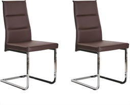 ROCKFORD - Eetkamerstoel - Lichtbruin - Kunstleer