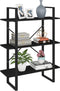 vidaXL - Boekenkast - met - 3 - schappen - 80x30x105 - cm - massief - grenenhout - zwart