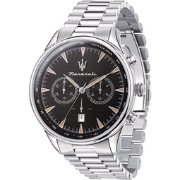 Maserati Heren horloges quartz analoog One Size Zilver Zwart 32020256
