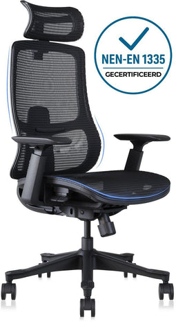 Stane Premium - Ergonomische Bureaustoel - Verstelbare armleuningen en hoofdsteun - Zwart