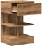 vidaXL - Nachtkastje - 40x35x65 - cm - bewerkt - hout - artisanaal - eikenkleur